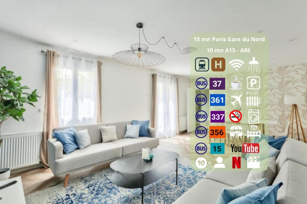 Parking Prive Gratuit - 15Mn Paris - Gare A Pied En 5Mn - Tout Equipee - Terrasse - Jardin - Stade De France - Casino D'Enghien - Hippodrome, Universite Épinay-sur-Seine Dış mekan fotoğraf