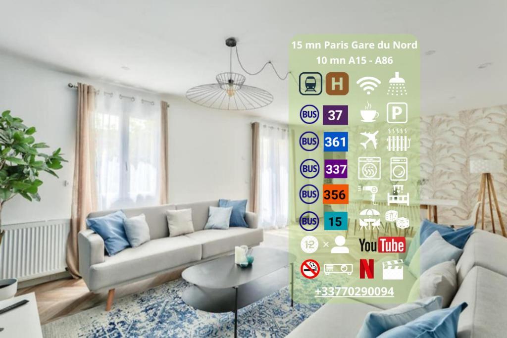 Parking Prive Gratuit - 15Mn Paris - Gare A Pied En 5Mn - Tout Equipee - Terrasse - Jardin - Stade De France - Casino D'Enghien - Hippodrome, Universite Épinay-sur-Seine Dış mekan fotoğraf